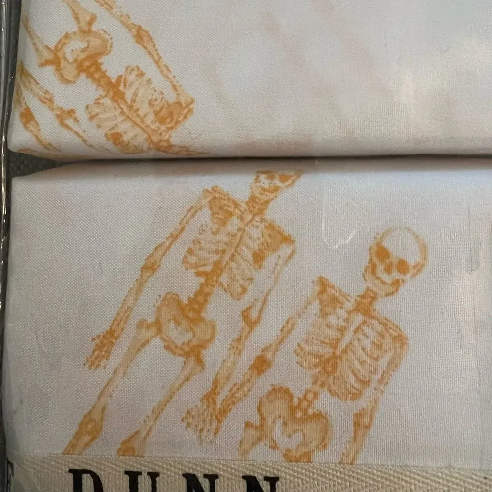 Rae Dunn Skeleton Halloween Twin Sheet Set